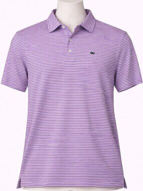 Vineyard Vines Polo Shirt Mens Large Purple/Pink Stretch Performance Golf Shirt